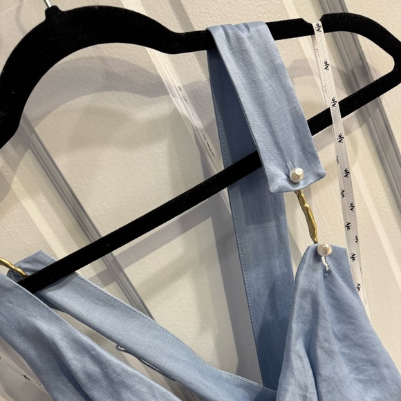 AJE Liberty Asymmetric Linen-Blend Mini Dress - Picture 7 of 9